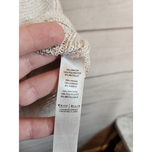 White House Black Market Womens Beige Knit Sleeveless Crew Neck Mini Dress Small - Picture 4 of 6